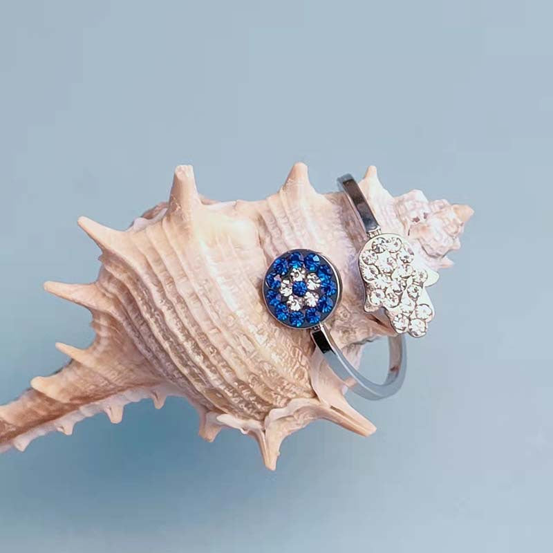 Joyas al por mayor Diamond Devil Eye Anillos de acero inoxidable